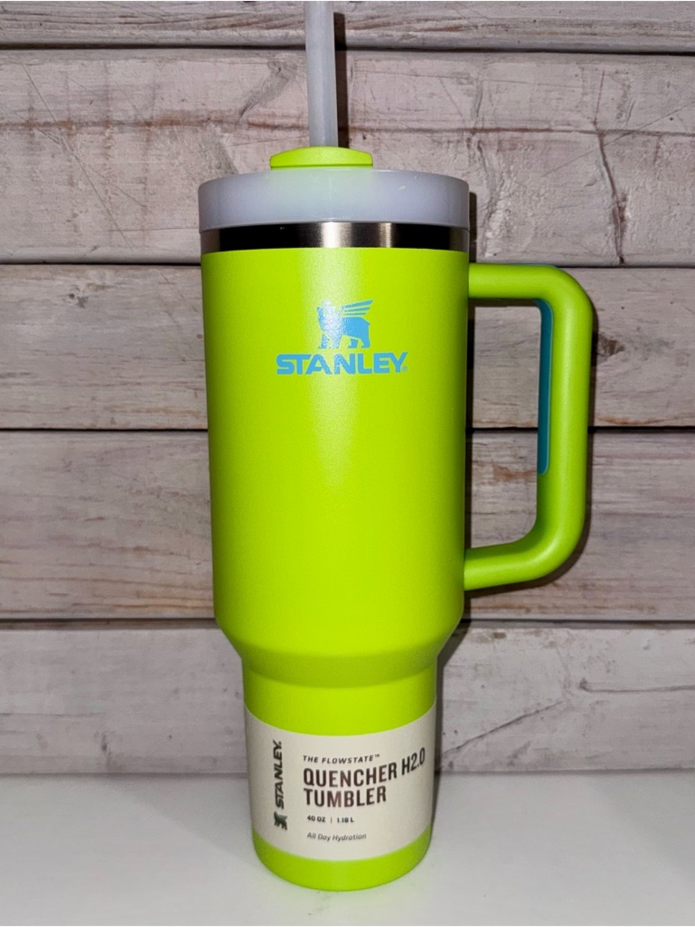 Stanley 40oz Quencher Tumbler BRIGHT LIME Summer 2024 Heat Wave Collection NWT